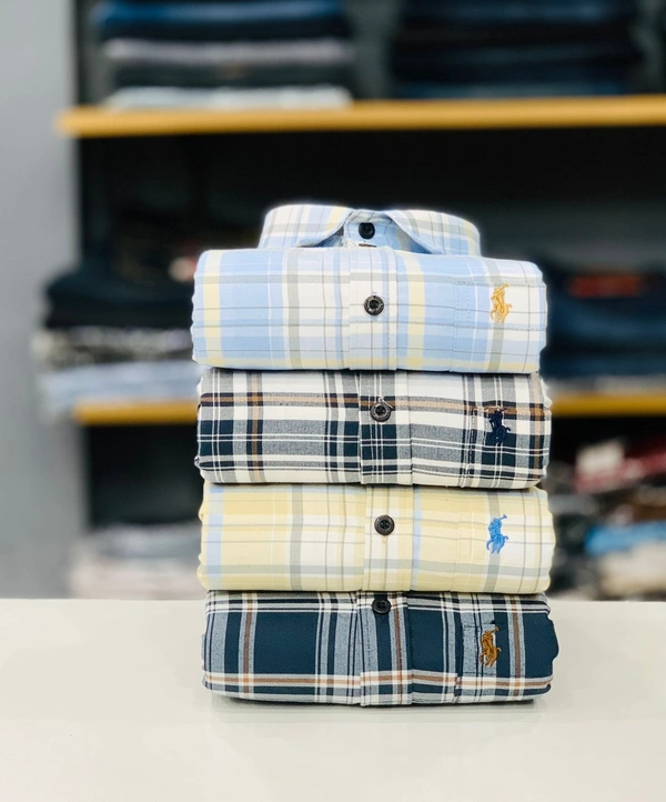 Latest RL Polo Check Shirt (Combo Of 4 Shirt) - L