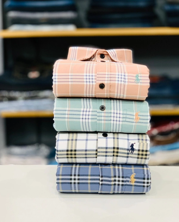 Latest RL Polo Check Shirt (Combo Of 4 Shirt) - M