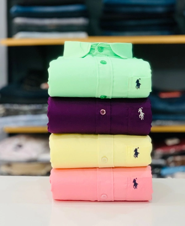 RL POLO Plain Shirt ( Combo Of 4pcs ) - Xl
