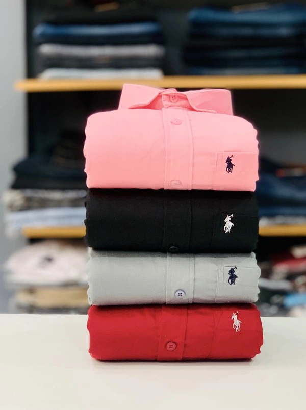RL POLO Plain Shirt ( Combo Of 4pcs ) - L