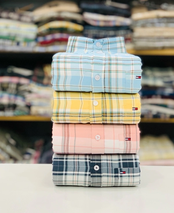 Tommy Check Shirt (Pack Of 4 Shirt) - M