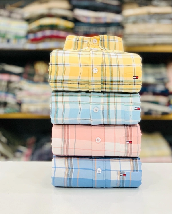 Tommy Check Shirt (Pack Of 4 Shirt) - L