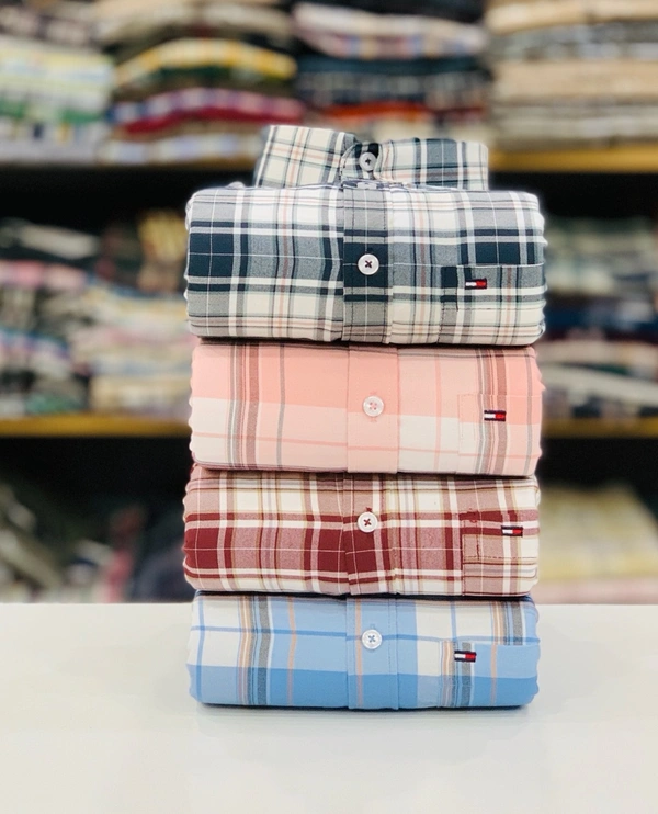 Tommy Check Shirt (Pack Of 4 Shirt) - L