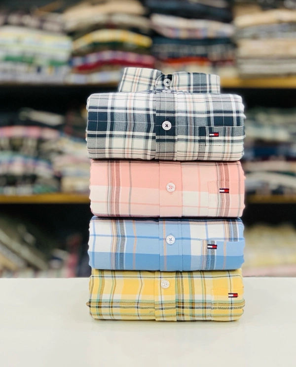 Tommy Check Shirt (Pack Of 4 Shirt) - M