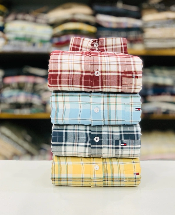 Tommy Check Shirt (Pack Of 4 Shirt) - L