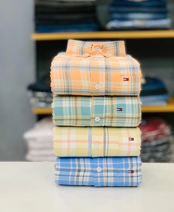 Tommy Check Shirt (Pack of 4 Shirt) - M