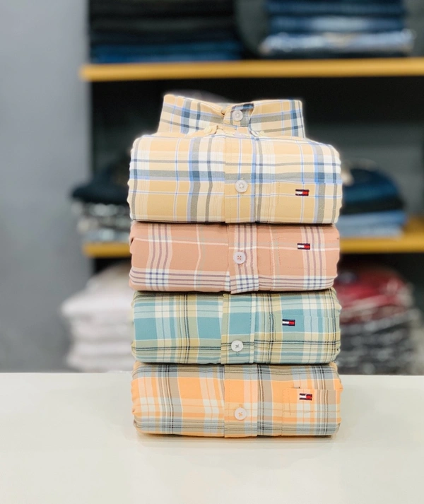 Tommy Check Shirt (Pack of 4 Shirt) - M