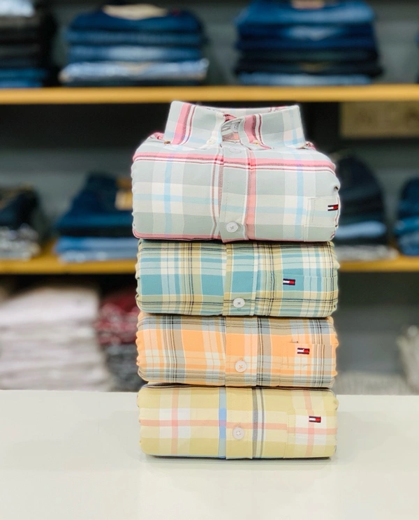 Tommy Check Shirt (Pack of 4 Shirt) - L