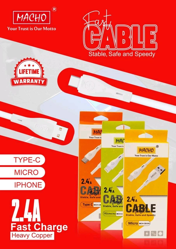 Macho 2.4A Type C Cable MCH-CB/301