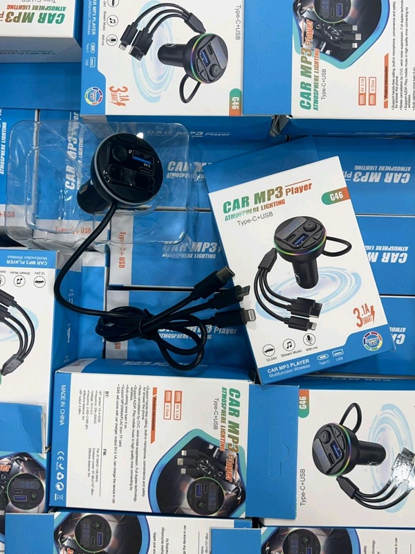 Car Mp3 Player Multifunction Wireless Type C+USB And 3in1 Cable 