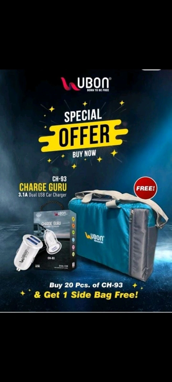 Ubon 3.1A Dual Usb Car Charger 