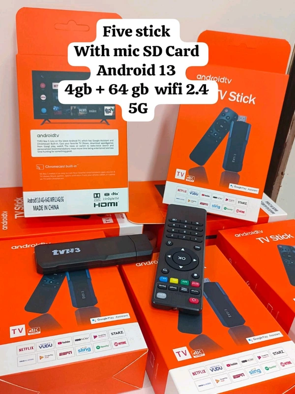 Five Stick With Mic SD Card Android 13 4GB+64GB Wifi 2.4 5G