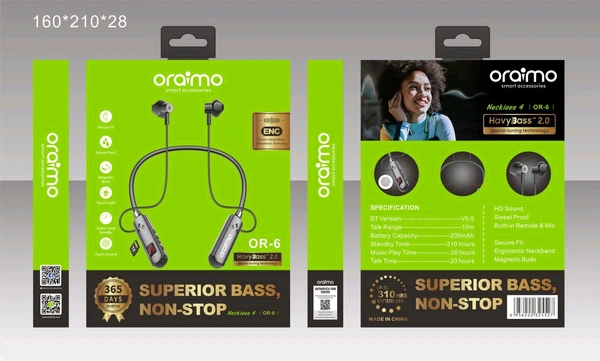 ORAIMO ORGINAL NECKBAND QR -6 SUPERIOR BASS NON -STOP MEMORY CARD OPTION AVAILABLE BEST PRICE