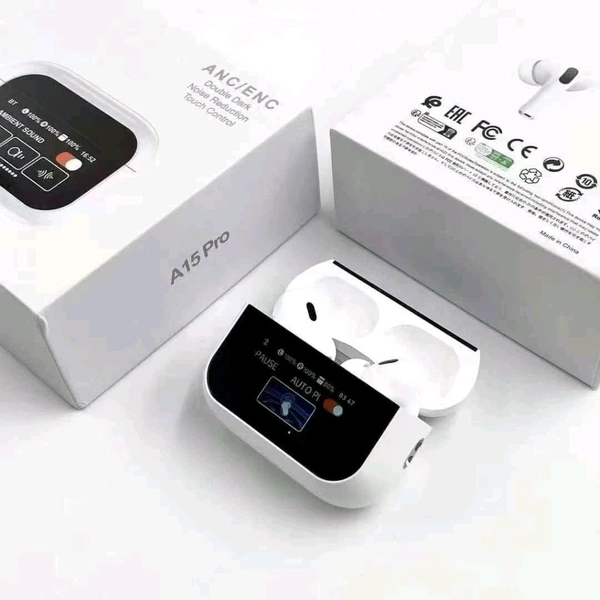 Airpod A15 Pro Full Display ANC/ENC Double Dark Noise Reduction Touch Control 