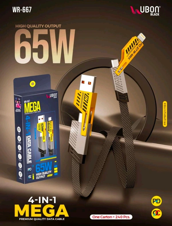 Ubon 65W MEGA 4in1 Data Cable 