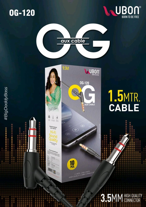 Ubon OG-120 1.5MTR AUX CABLE 