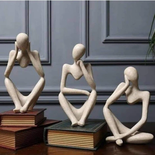 Modern Art Man Table Decor 3pc Set 