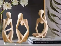 Modern Art Man Table Decor 3pc Set 