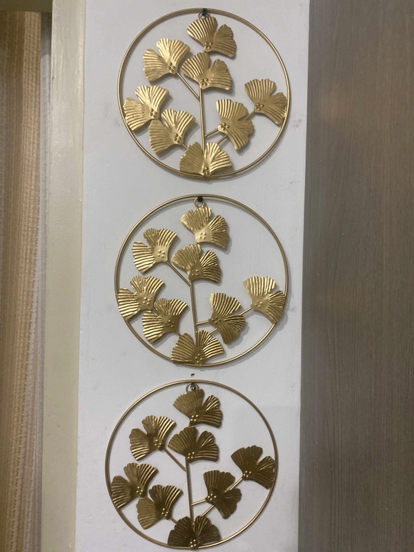 Wall Art 3pc Set - Gold, 10" X 10" Inch