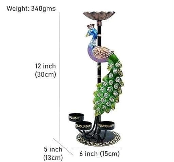 Peacock Tee Light  - 12 X 6" Inch