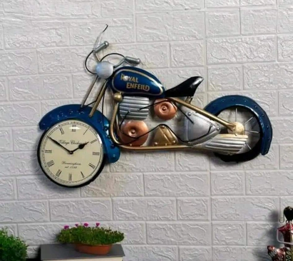 Wall Clock Bike 54013 - Dark Blue, 16 X 27" Inch