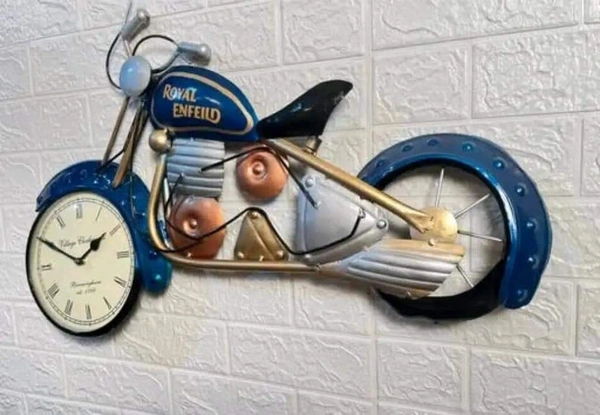 Wall Clock Bike 54013 - Dark Blue, 16 X 27" Inch
