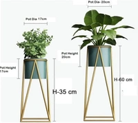 White Pot With Gold Stand 01 - White