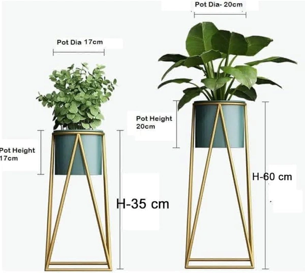 White Pot With Gold Stand 01 - White