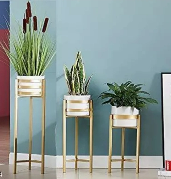 White Pots With Stand 505060