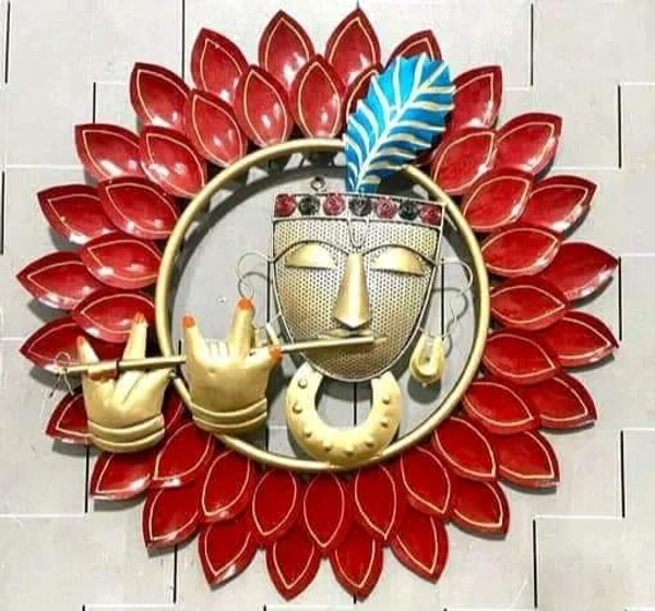 Wall Art Krishna Bansuri  - 20 X 20" Inches