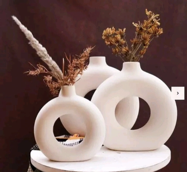 Showpiece Flower Pot  - White