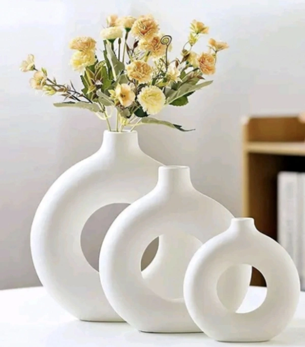 Showpiece Flower Pot  - White