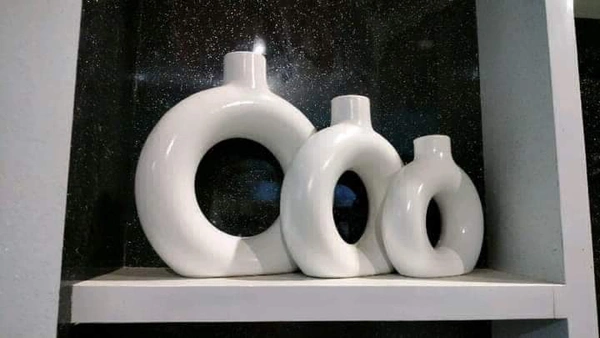 Showpiece Flower Pot  - White