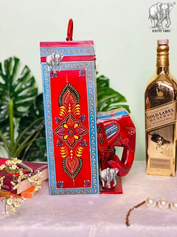 Elephant Spirit Bottle Box - Size L4.5 W7 H13 Inches
