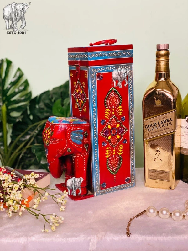 Elephant Spirit Bottle Box - Size L4.5 W7 H13 Inches
