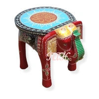 Elephant  Design Wooden Stool  - 30cm Or 12 Inches