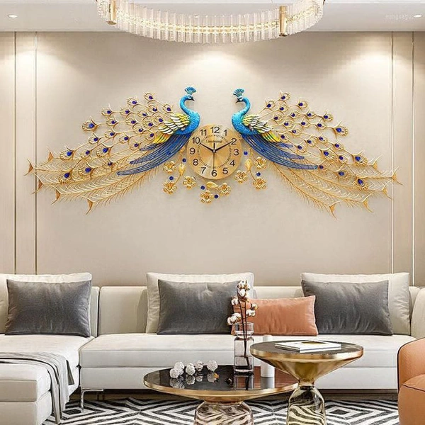 Peacock Wall Hanging Clock  - 65x24 Inch