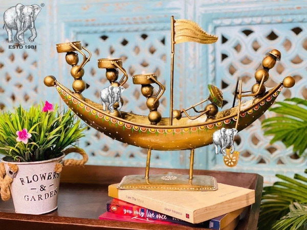 Flickering Flame Of A Kashti  - L16.75 W5 H11.25 Inch