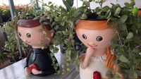  Sweet Girl And Boy Pots  - Size 10.5 Inch