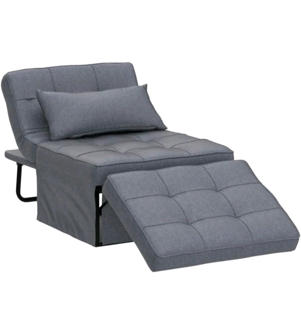 Sofa Bed, 4 in 1 Multi-Function Folding Ottoman Breathable Linen Couch Bed with Adjustable - Gray, Air Sofa