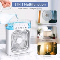 Mini Air Cooler, USB Desk Fan, Personal Evaporative Cooler with 7 Colors LED Light, - ‎25 x 15 x 10 cm; 700 g, White