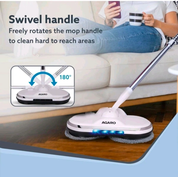 Regency Electric Spin Mop for Floor Cleaning, Mopping, Automatic - 33.5 x 16.5 x 98.3 cm; 9.8 kg, White