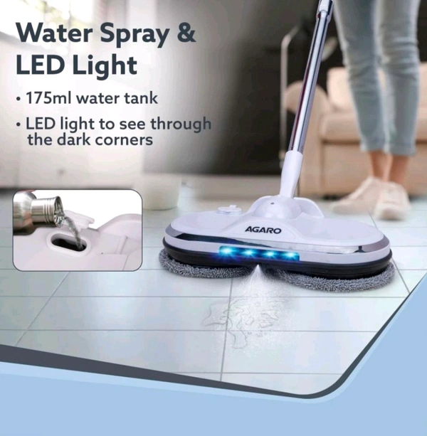  Regency Electric Spin Mop for Floor Cleaning, Mopping, Automatic - 33.5 x 16.5 x 98.3 cm; 9.8 kg, White
