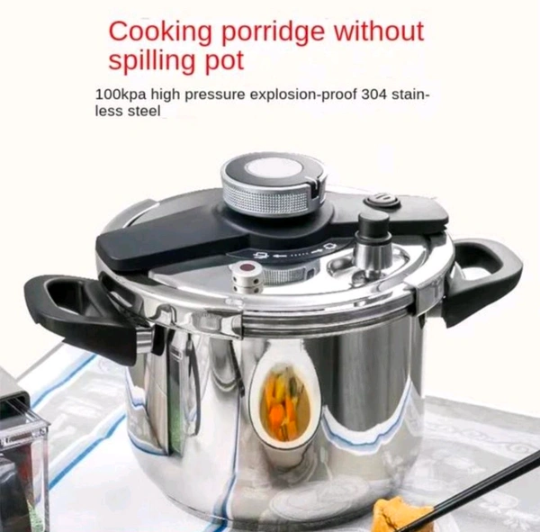 Pack Of 2 Pressure cooker stainless steel, Explosion-proof high-pressure cooker  - Silver, 5L 3L  Size
