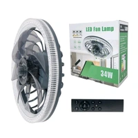 Fan Light With Remote Control Led Fan Model 542414ds - Black, 310*130mm