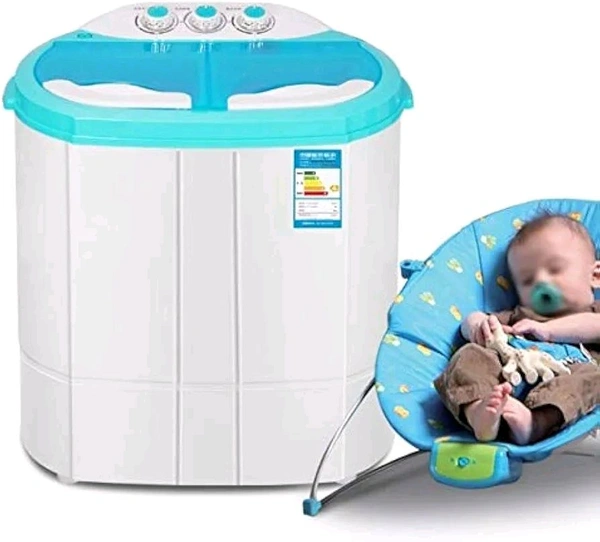 Portable mini Washing Machine Semi Automatic  - White, 4kg