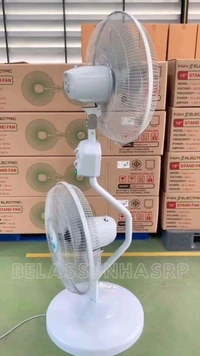 Double Tebal Fan 360 Degree Rotet  - White, Double Fan