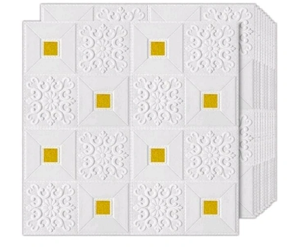Natural White 3D Wallpaper Tiles  60 Piece Pack  - Mai Tai, Size 2x2ft