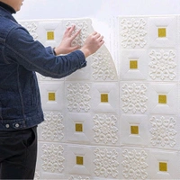 Natural White 3D Wallpaper Tiles  60 Piece Pack  - Mai Tai, Size 2x2ft