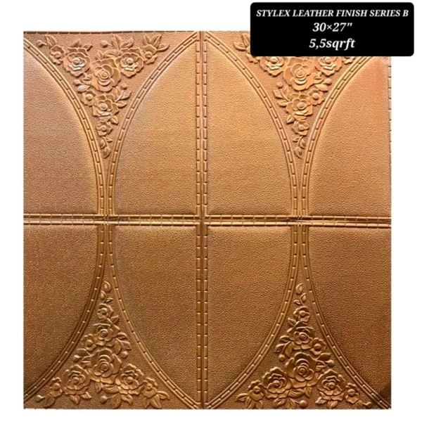 Natural Brown 3D Wallpaper Tiles Pack Of 70 - Brown, 2x2 Feet 70 Piece